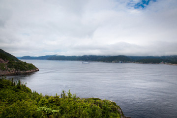 High angle view of a river, Saint Lawrence River, Quebec, Canada