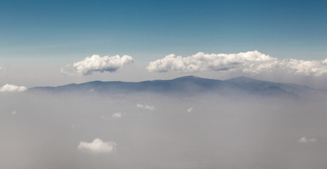 Fototapeta na wymiar Aerial view of mountain range, Mexico City, Mexico