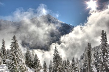 Beautiful Winter Scenery. Skiing Resort Zillertal Arena, Austria