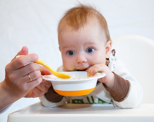 Funny baby dinner