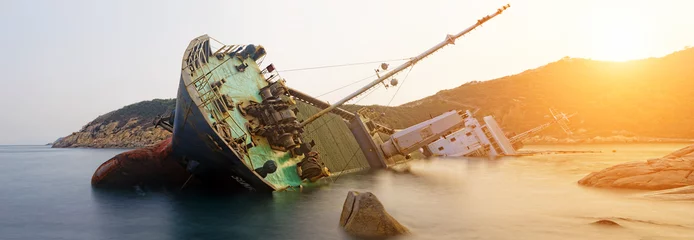 Acrylic prints Shipwreck shipwreck , cargo ship