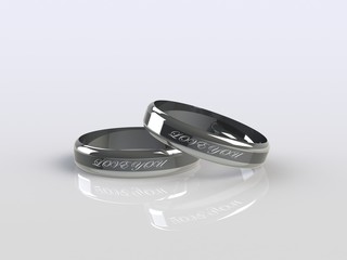 Wedding rings on a white background