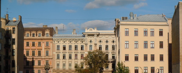 Fototapeta na wymiar Multistage dwelling houses (Riga, Latvia)