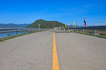 asphalt road on top of DAM