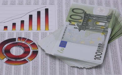 Stapel hundert Euro Scheine