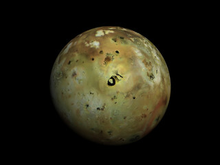 3D-rendering of the Jupiter Moon Io, high resolution