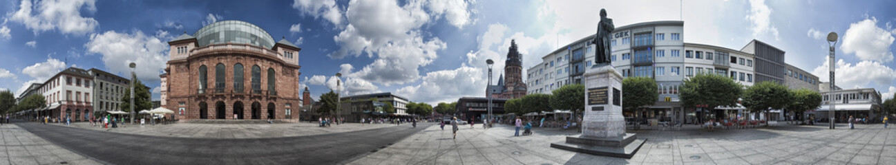 Fototapeta na wymiar Panorama Gutenbergplatz Mainz