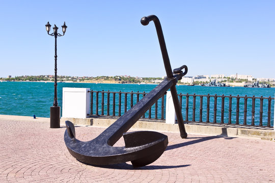 anchor on a seafront