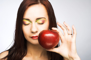 Woman with apple