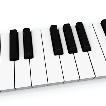 Piano keys, 3d
