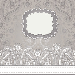 Cute design template.Paisley border lace