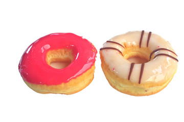 Colorful donut on white background