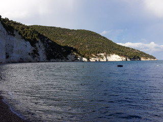 Fototapeta na wymiar Landscapre of the coast of Gargano Apulia Italy