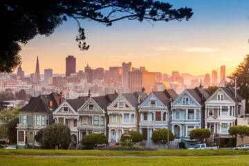 Poster Famous view of San Francisco at Alamo Square © f11photo