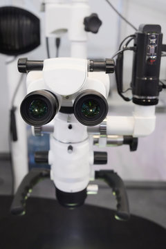 The image of the professional medical laboratory microscope