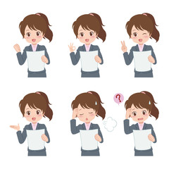 いろいろなポーズの女性