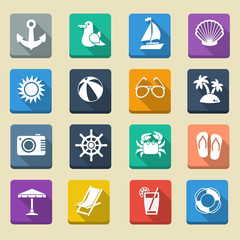 Summer Sea Vacation Icons