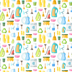 Cleaning icon seamless pattern
