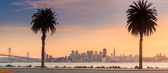 San Francisco and Bay Bridge taken from Treasure Island.