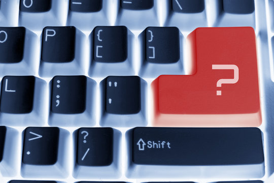 Computer Keyboard with Question Mark