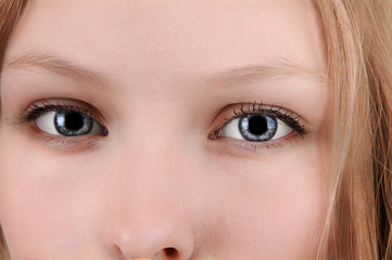 Closeup of girl's face.