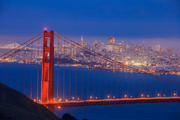 Golden Gate Bridge and downtown San Francisco