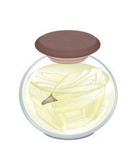 Jar of Pickled Endivia in Malt Vinegar