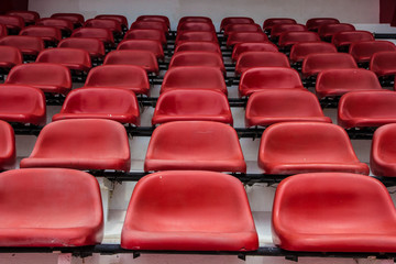 Red seats in stadium