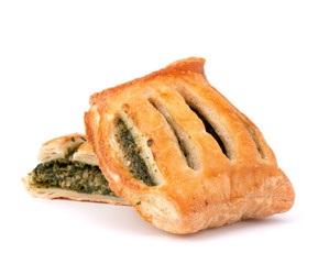 Puff pastry bun isolated on white background.