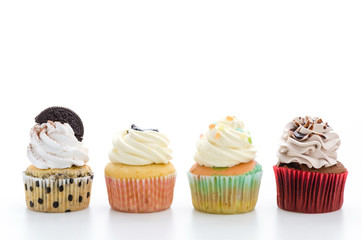 Cupcakes isolated on white background