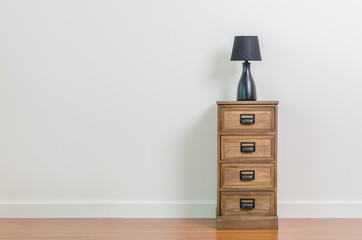 Lamp on bedside table