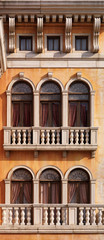 Arched windows of Venetian house