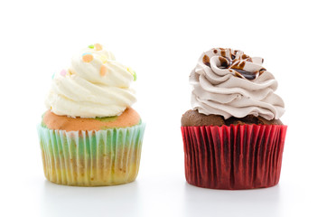 Cupcakes isolated on white background