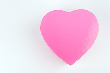 Pink heart box isolated white background