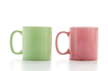 Color mug isolated on white