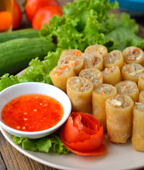 Fried Chinese Traditional Spring rolls food