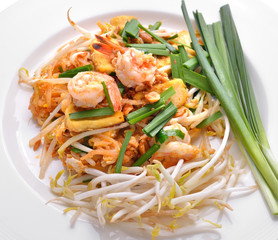Thai food Pad thai , Stir fry noodles with shrimp
