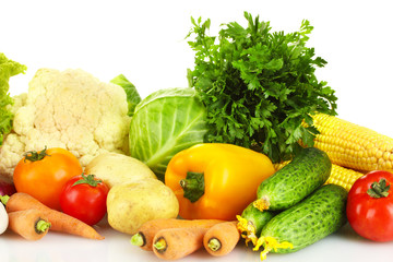 Many fresh vegetables close-up