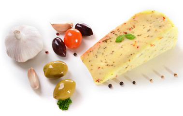 Tasty Italian cheese, isolated on white