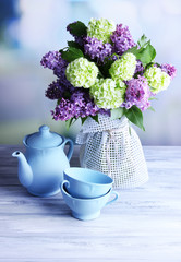 Beautiful spring flowers in vase,