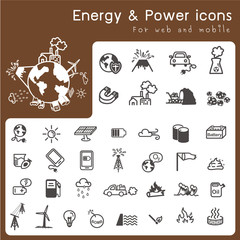 Set of icons for Energy and power
