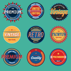 Vector of retro vintage badges emblems