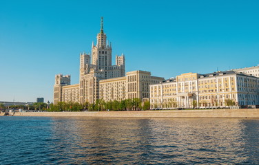 Fototapeta na wymiar High-rise building on Kotelnicheskaya Embankment in Moscow
