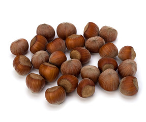 hazelnuts isolated on white background