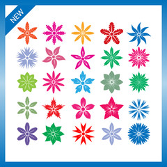 Set of vector flowers.