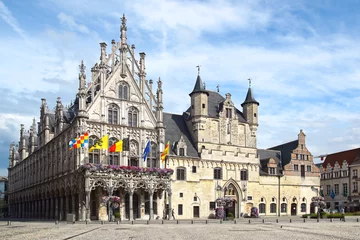 Zelfklevend Fotobehang Stadhuis, Mechelen Town Hall. © Marina Ignatova