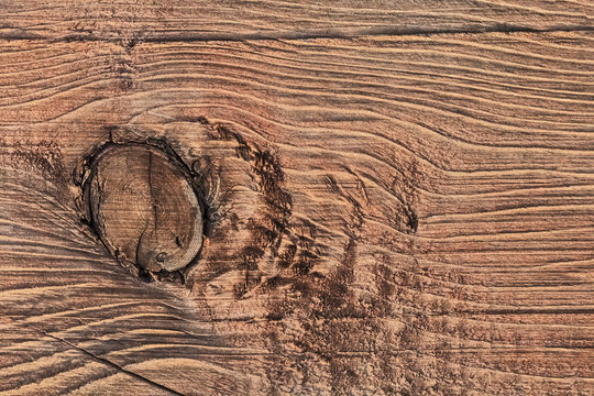 Old Weathered Cracked Rough Textured Knotted Plank