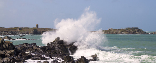 Fototapeta na wymiar Coastal scene on guernsey, Channel Islands