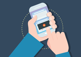 smartphone concept flat design, vector