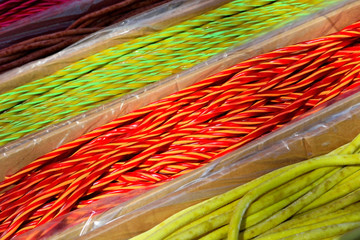 long twisted candy of different colors